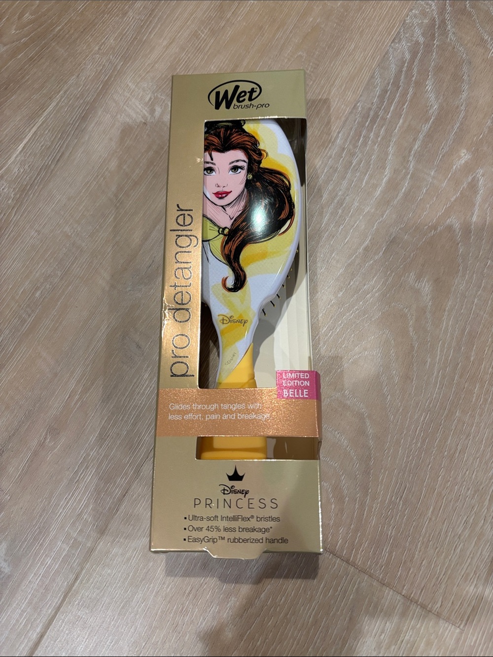 NIB Pro Detangler Wet Brush Disney Belle Limited Edition, Yellow